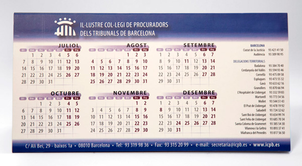calendario trimestral